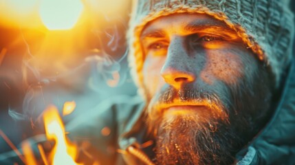 A person showcasing wilderness skills in a natural setting, a blend of survival and harmony with nature