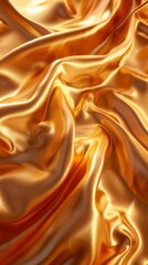 Fototapeta premium Gold silk texture of satin abstract background.
