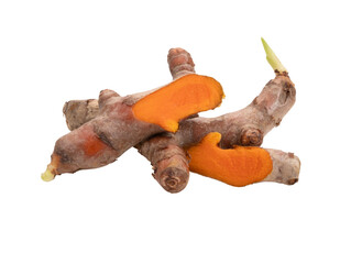 Fototapeta premium fresh turmeric roots on transparent png