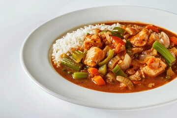 Catfish Gumbo with Crisp Vegetables and Juicy Catfish