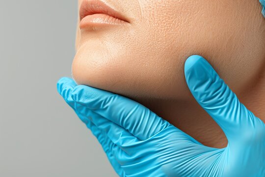 Patient undergoing a neck lift to remove excess skin and improve contour, neck lift, facial rejuvenation