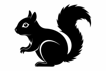 Squirrel black silhouette vector, sitting squirrel black silhouette Illustration, isolated black silhouette of a Squirrel collection, Squirrel Vector