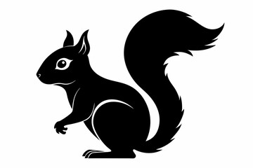 Squirrel black silhouette vector, sitting squirrel black silhouette Illustration, isolated black silhouette of a Squirrel collection, Squirrel Vector