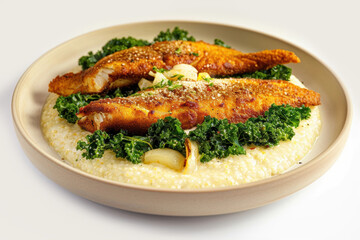 Southern Flavors: Crispy Catfish with Creamy Grits and Cajun Sauce