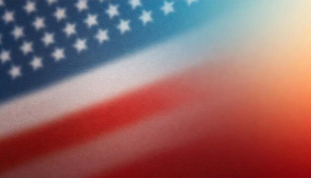usa flag, abstract gradient patriotic grainy blurred background banner for independence day celebration election presidential day vote, red blue white summer wallpaper texture 4th of july
