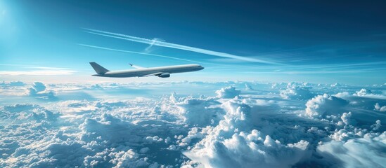 Airplane Flying Above the Clouds