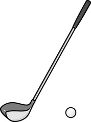 ゴルフクラブ　ドライバーとゴルフボール