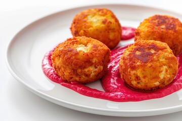 Plump Cauliflower Croquettes with Vibrant Peppadew Aioli Swirl
