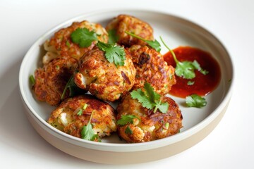 Fototapeta premium Cauliflower Fritters: A Fusion of Spice and Freshness