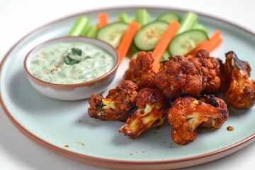 Delicious Cauliflower Hot Wings with Tangy Buttermilk Ranch