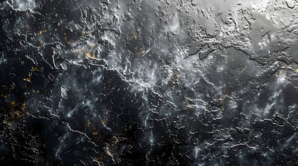 Obraz premium Abstract close-up of dark, textured surface with metallic sheen and intricate details