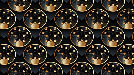 retro seamless pattern with golden dots