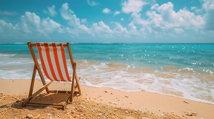 beach chairs and umbrella