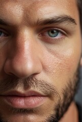 Obraz premium close up caucasian serious man's face