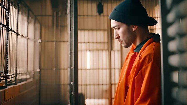 Inmate in Prison Cell Generative AI