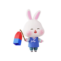 3D 추석 토끼 캐릭터 일러스트 © raonmade