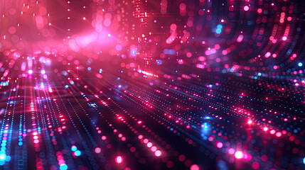 Obraz premium Digital abstract technology background with data streams, top view, highlighting dynamic and futuristic elements, cybernetic tone, Complementary Color Scheme