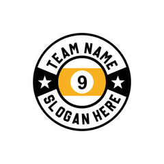 BADGE LOGO VECTOR BILLIARD BALL NO.9