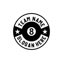 BADGE LOGO VECTOR BILLIARD BALL NO.8