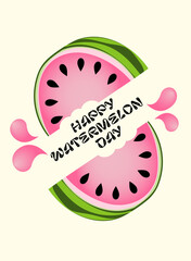 Watermelon summer poster, flyer, banner