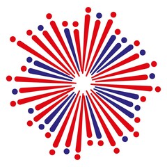 4th of july fireworks clip art design on plain white transparent isolated background for card, shirt, hoodie, sweatshirt, apparel, tag, mug, icon, poster or badge