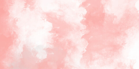 Fototapeta premium Abstract Painted Illustration. watercolor background concept, Abstract pink roses watercolor background. Pink white grunge texture. Pink white soft cloud .Beautiful sky with clouds, 