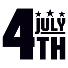 4th of july independence day typography clip art design on plain white transparent isolated background for card, shirt, hoodie, sweatshirt, apparel, tag, mug, icon, poster or badge