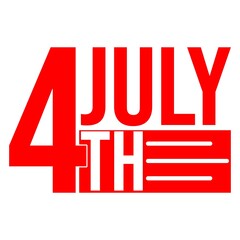4th of july independence day typography clip art design on plain white transparent isolated background for card, shirt, hoodie, sweatshirt, apparel, tag, mug, icon, poster or badge