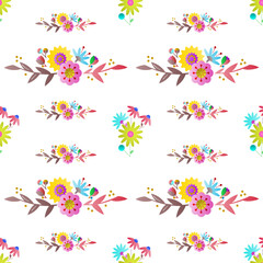 set of colorful floral elements