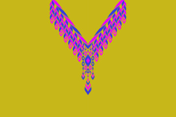 Decorative design for neckline Geometric shapes.