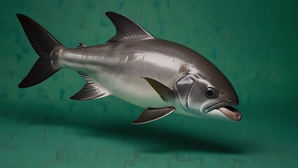 Fototapeta premium Vaquita fish on light green screen. 