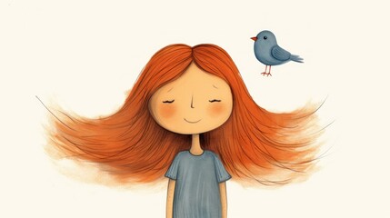 A girl with long hair