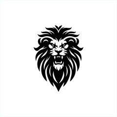 angry lion logo silhouette simple