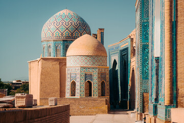 Morning view at Shahi Zinda Ensemble in Samarkand, Uzbekistan