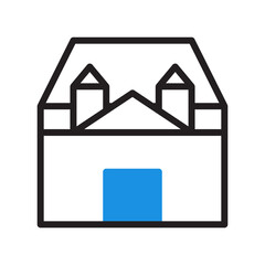 house icon duotone blue black