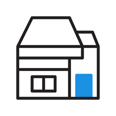 house icon duotone blue black