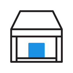 house icon duotone blue black