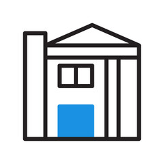 house icon duotone blue black