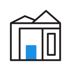 house icon duotone blue black