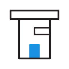 house icon duotone blue black