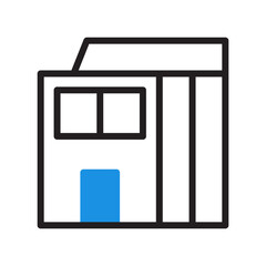 house icon duotone blue black