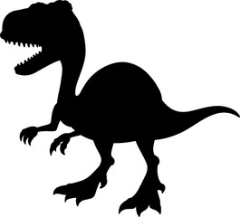 Trex dinosaur black silhouette icon. Tyrannosaurus rex illustration. Trex black silhouette icon. Dinosaur icon isolated on a white background. Angry tyrannosaurus rex clip art © Chathurika