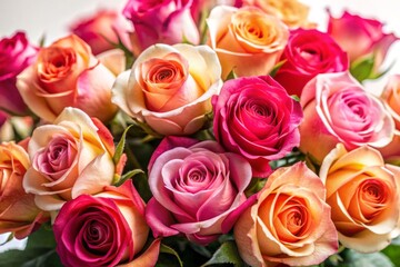 Fototapeta premium close up of roses on white background