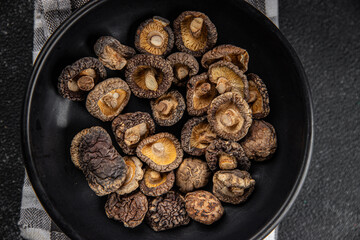 shiitake dried mushroom meal food snack on the table copy space food background top view vegetarian vegan food