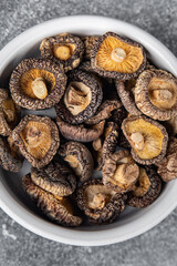 shiitake dried mushroom meal food snack on the table copy space food background top view vegetarian vegan food
