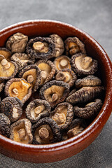 shiitake dried mushroom meal food snack on the table copy space food background top view vegetarian vegan food