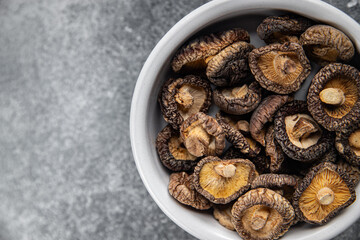 shiitake dried mushroom meal food snack on the table copy space food background top view vegetarian vegan food