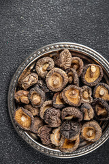 shiitake dried mushroom meal food snack on the table copy space food background top view vegetarian vegan food
