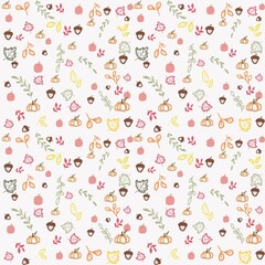 seamless pattern with hearts and flowers