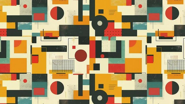 Colorful Geometric Animated Glitch Pattern Background
